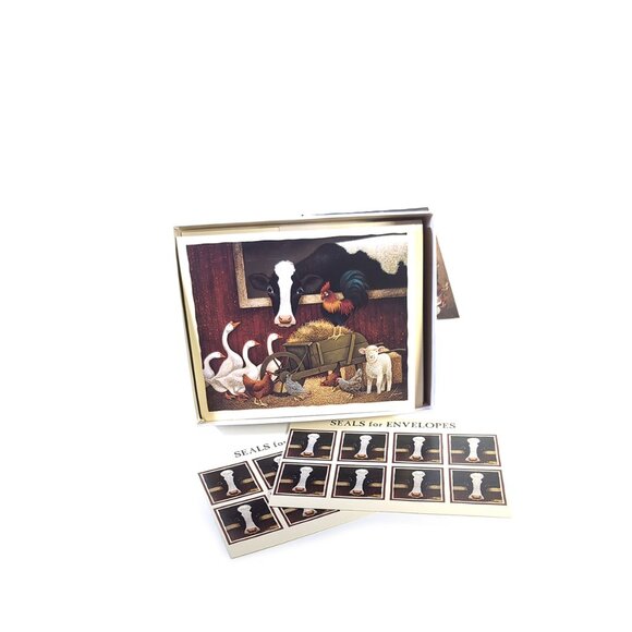 VTG LANG Stationery Note Cards Lowell Herrero Artwork 16 Deluxe Set - Picture 1 of 6